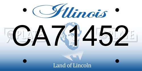 CA71452 Illinois License Plate