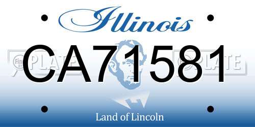CA71581 Illinois License Plate
