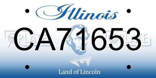 CA71653 Illinois License Plate