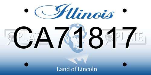 CA71817 Illinois License Plate