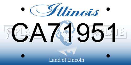 CA71951 Illinois License Plate