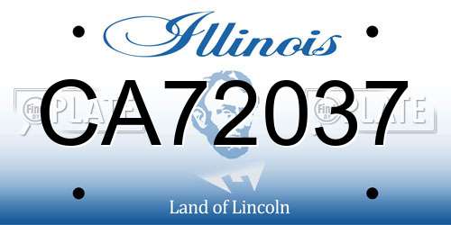 CA72037 Illinois License Plate
