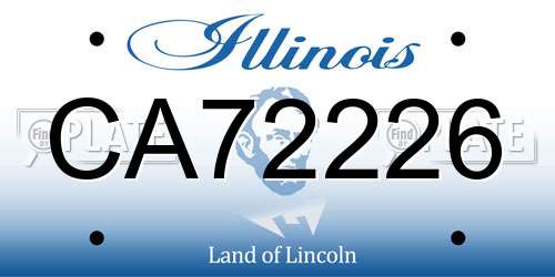 CA72226 Illinois License Plate