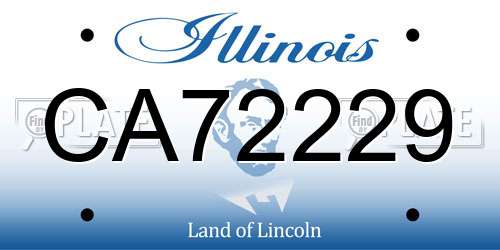 CA72229 Illinois License Plate