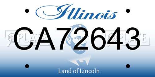 CA72643 Illinois License Plate