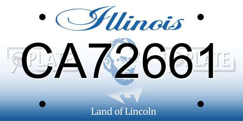 CA72661 Illinois License Plate