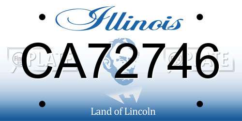 CA72746 Illinois License Plate