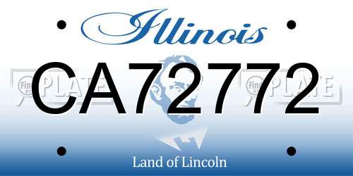 CA72772 Illinois License Plate