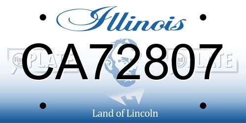CA72807 Illinois License Plate