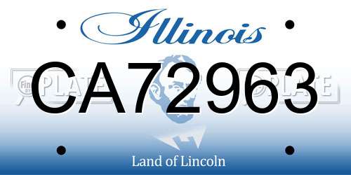 CA72963 Illinois License Plate