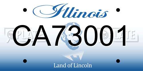 CA73001 Illinois License Plate