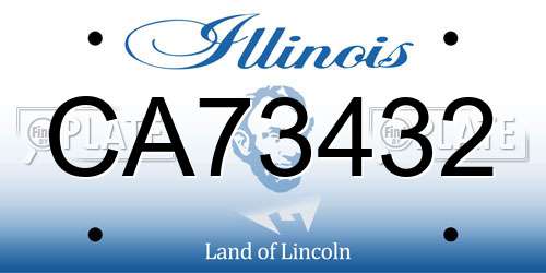 CA73432 Illinois License Plate
