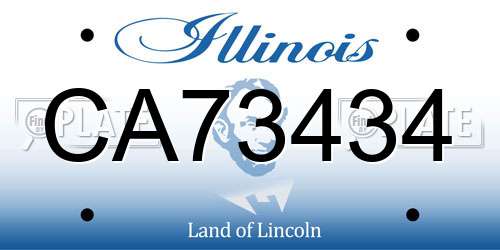 CA73434 Illinois License Plate