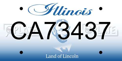 CA73437 Illinois License Plate