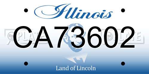 CA73602 Illinois License Plate