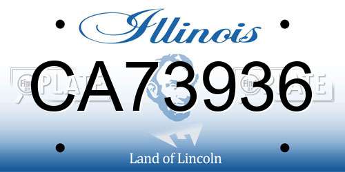 CA73936 Illinois License Plate