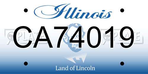 CA74019 Illinois License Plate