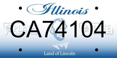 CA74104 Illinois License Plate