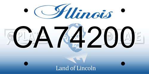 CA74200 Illinois License Plate