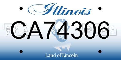 CA74306 Illinois License Plate