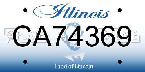CA74369 Illinois License Plate
