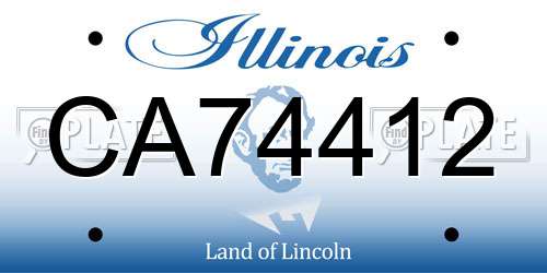 CA74412 Illinois License Plate