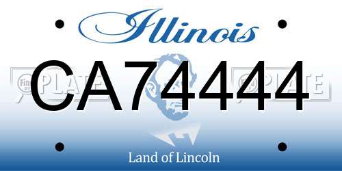 CA74444 Illinois License Plate