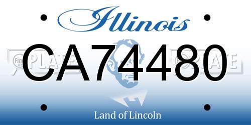 CA74480 Illinois License Plate
