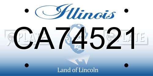 CA74521 Illinois License Plate