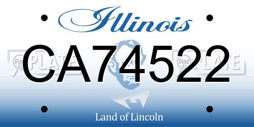 CA74522 Illinois License Plate