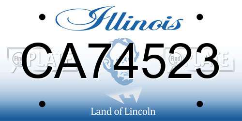 CA74523 Illinois License Plate