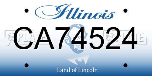 CA74524 Illinois License Plate