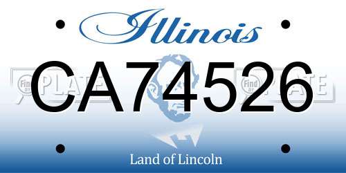 CA74526 Illinois License Plate