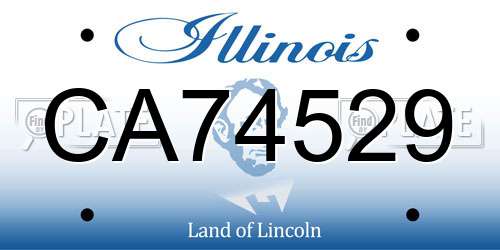 CA74529 Illinois License Plate