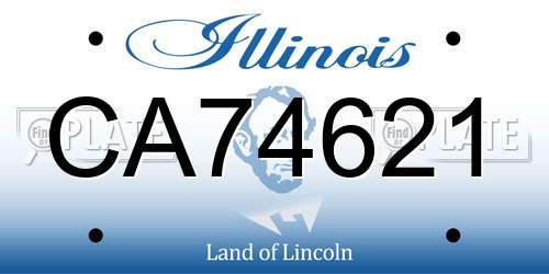 CA74621 Illinois License Plate