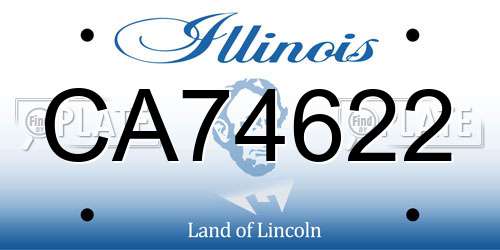 CA74622 Illinois License Plate