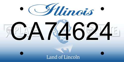 CA74624 Illinois License Plate
