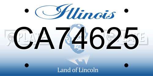 CA74625 Illinois License Plate