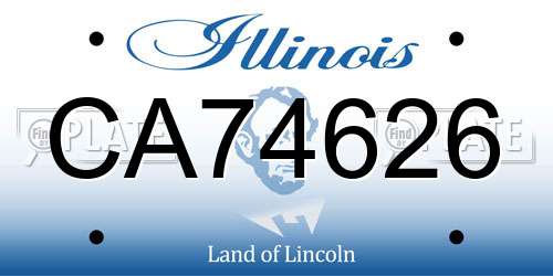 CA74626 Illinois License Plate
