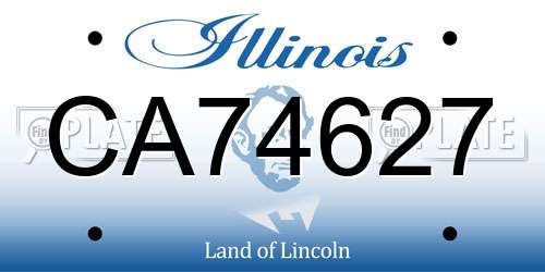 CA74627 Illinois License Plate