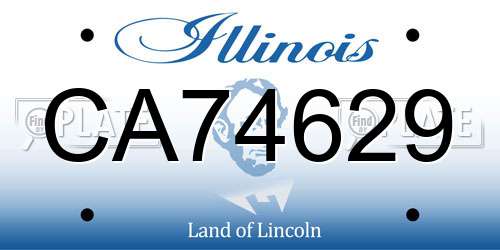CA74629 Illinois License Plate
