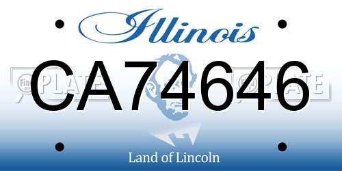 CA74646 Illinois License Plate