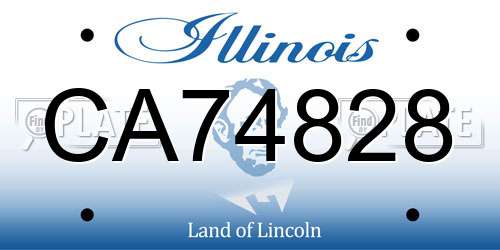 CA74828 Illinois License Plate