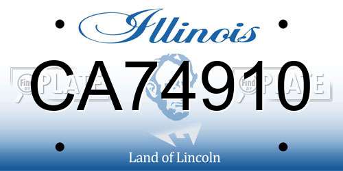 CA74910 Illinois License Plate