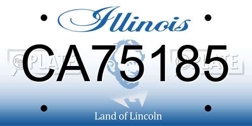 CA75185 Illinois License Plate