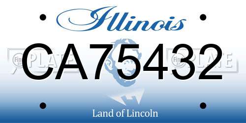 CA75432 Illinois License Plate