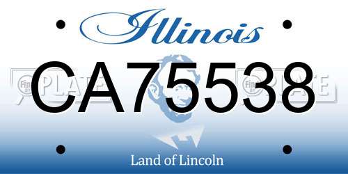 CA75538 Illinois License Plate