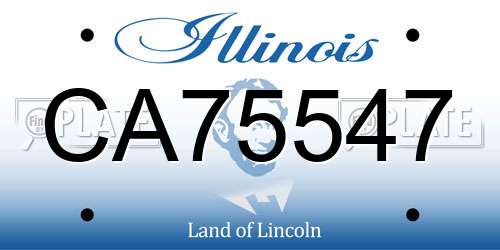 CA75547 Illinois License Plate