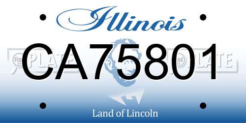CA75801 Illinois License Plate