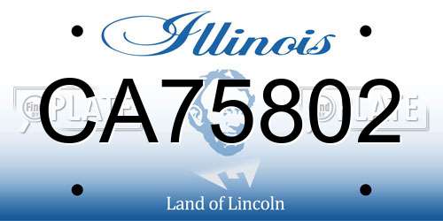 CA75802 Illinois License Plate